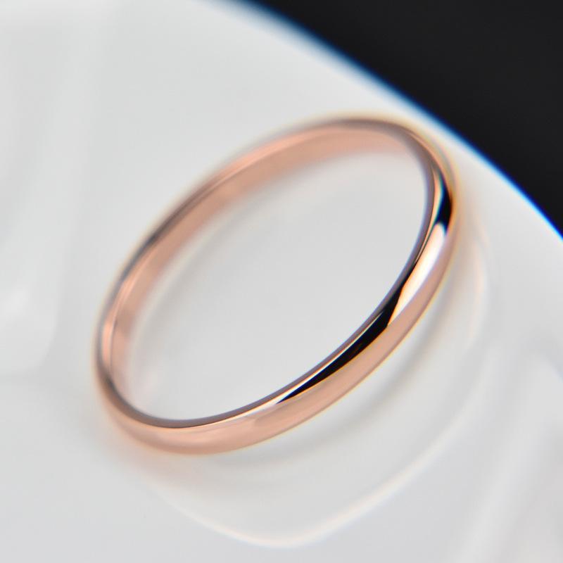 Fine blanke titan stål enkel ring bryllup smykker runde Valentinsdag elsker gave