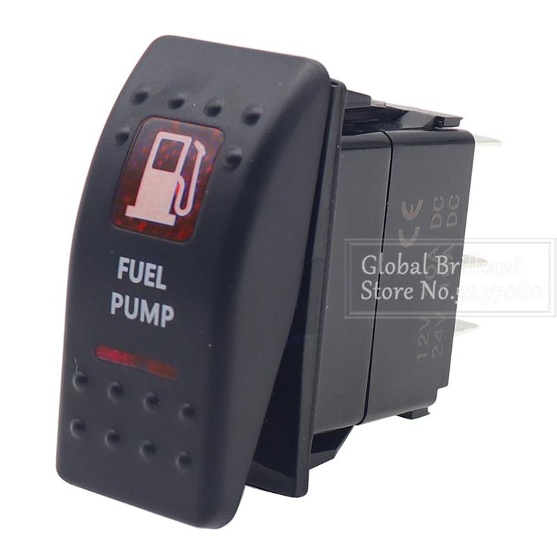 

Водонепроницаемый 12 В 24 В ВКЛ-ВЫКЛ 5-контактный автомобильный лодочный караван кулисный переключатель двойной красный светодиодный светильник для музыки салонный светильник вентилятор топливный насос