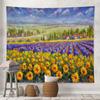Wall Hanging Tapestry Sunflower Lavender Oil Painting Landscape  Room Decoration Background Cloth