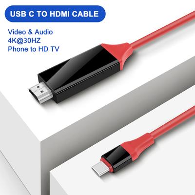 Type-c To Hdmi-compatible Adapter 10gbps 4K30HZ Converter Cable 2 Meters For Computer Notebook Usb