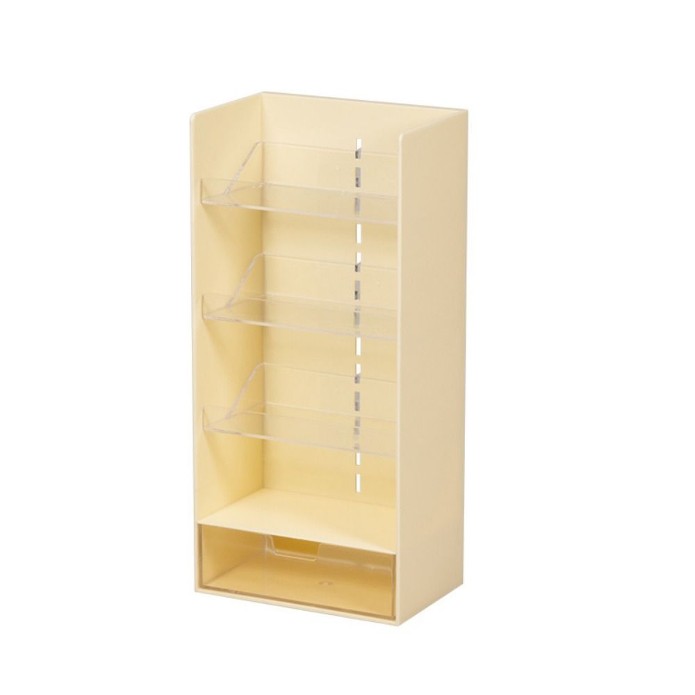 

3 Tier Plastic Desk Organizer 6 Compartments Stationary Storage Rack Desktop Display Shelf Home