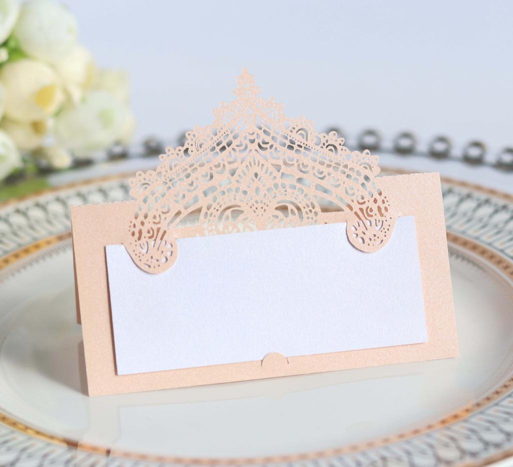 Lace Seat Card Laser Hollow Festival Handwritten Card Wedding Seat Card Name Card Table Number Stand Wedding Decoration Table