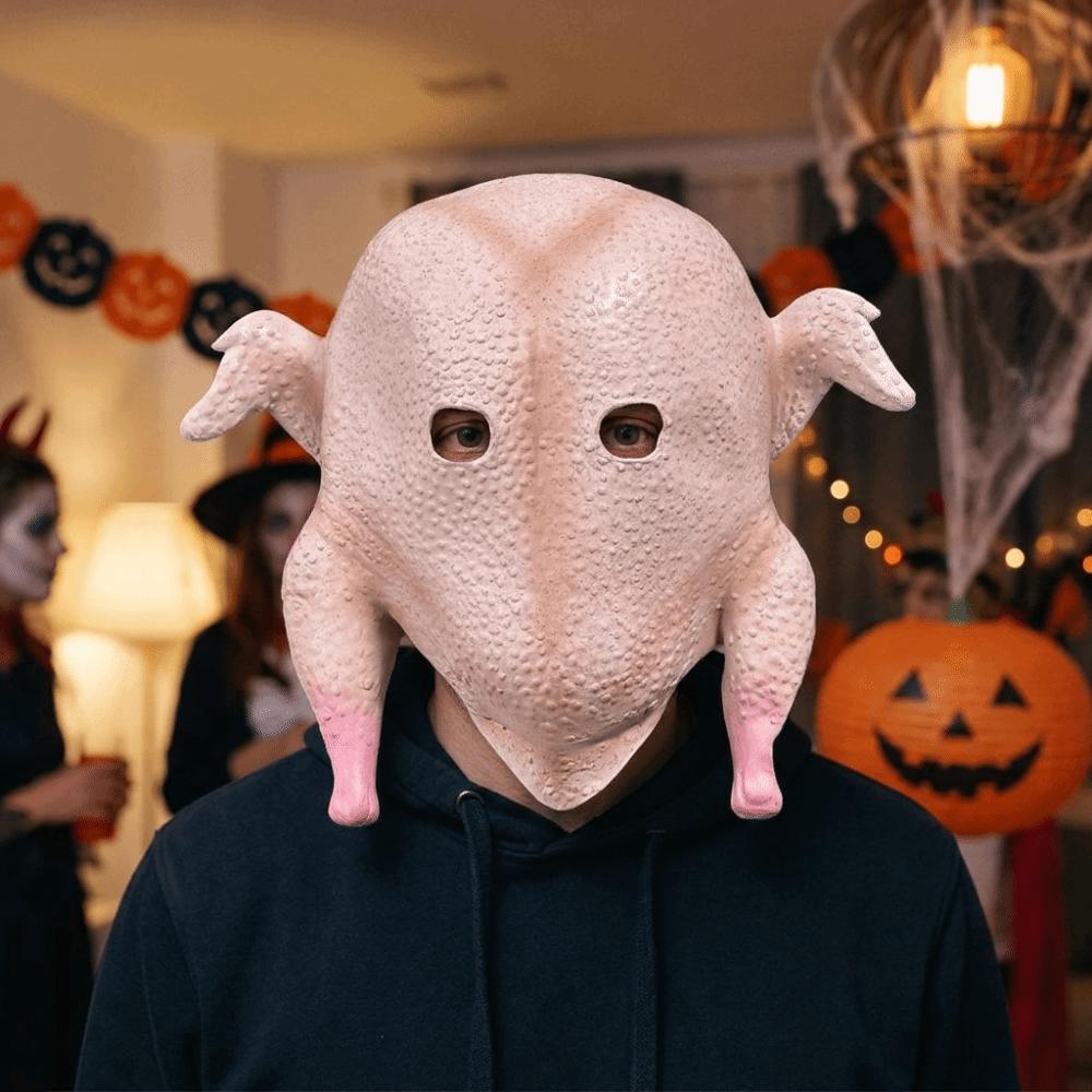 Realistic Turkey Chicken Latex Mask Funny Chicken Headgear Animal Latex Headgear Halloween