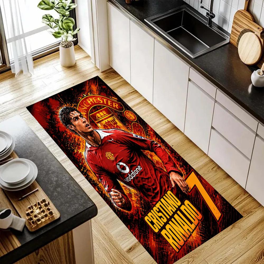 Cristiano Ronaldo Kitchen Floor Mat Long Strip Mat Antislip Machine Washable Suitable For Bathrooms Laundries Home Decoration Carpets