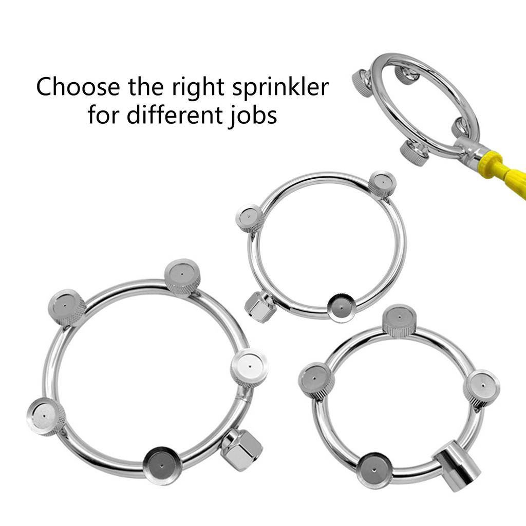 Garden Watering Sprayer Stainless Steel High Pressure Mist Sprinkler Head Garden Hose Nozzle Splitter Wide Angle
