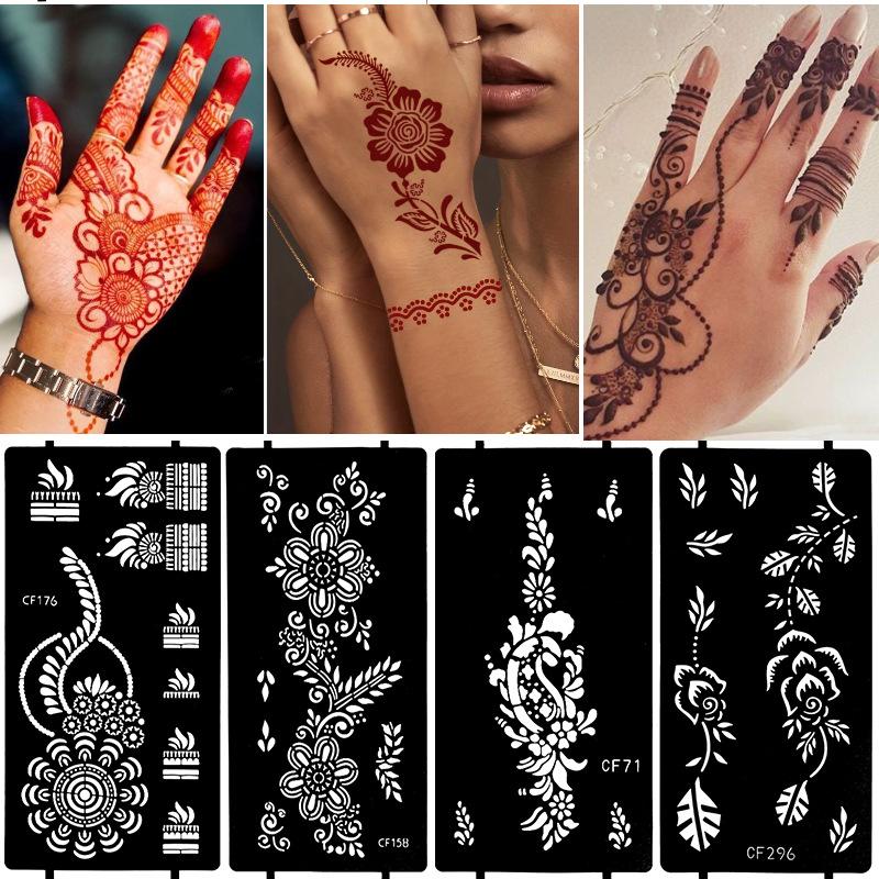 Pet Hollow Tattoo Template Middle East Indian Tattoo Sticker Body Painting Template Sticker Inkjet Painting