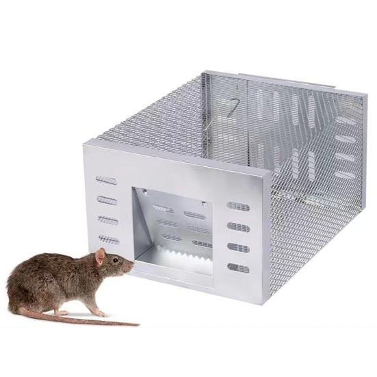Piège à souris automatique à cycle continu, grand piège à rats réutilisable en acier inoxydable, haute sensibilité, conception coulissante à porte unique, ménage efficace