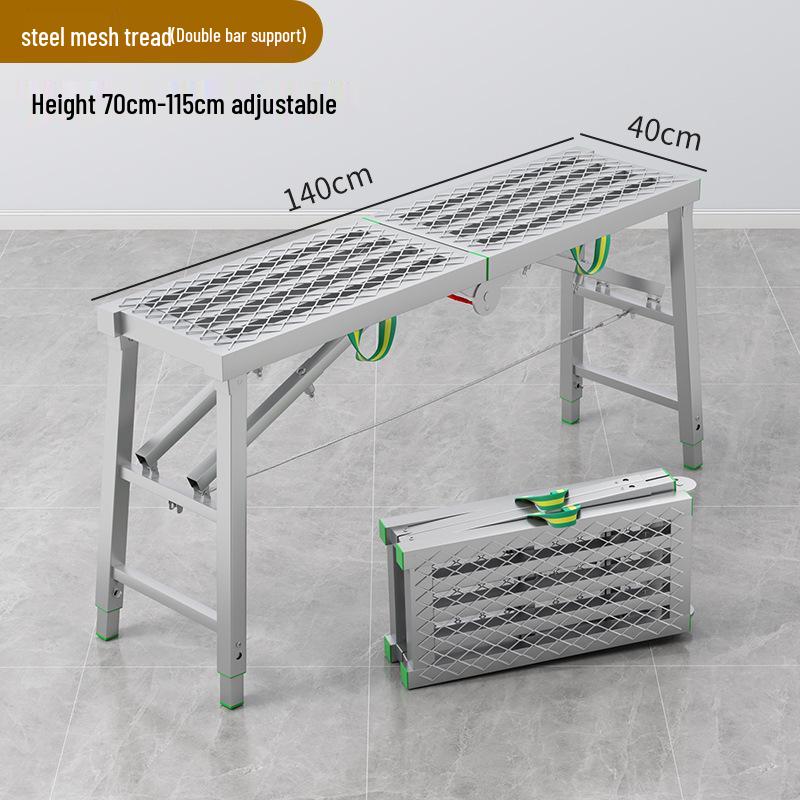 Folding Heightened Trestle Ladder and Putty Scraper for Construction