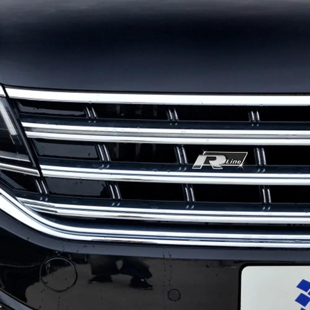 AABIN1 Car Front Grill Emblem Metal Badge Decoration for Volkswagen VW RLINE BORA GOLF JETTA PASSAT Polo SCIROCCO TERAMONT TIGUAN T-ROC