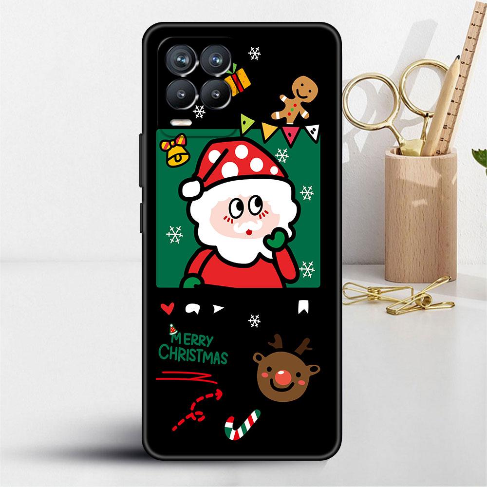 Coque pour Realme 8 C21y GT Neo 2 3 8i C21 7 C11 6 C12 C35 C3 GT 9 Pro C12 Master Funda Housse de Téléphone Bonhomme de Neige Noël Mignon