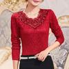 Camicetta da donna in pizzo manica lunga da donna autunno inverno camicetta di grandi dimensioni con colletto basso camicie Ropa De Mujer