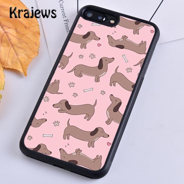 Krajews Dachshund Pattern Soft Phone Case Cover For iPhone 17 Air 16 15 14 Plus 11 12 13 Pro Max Coque Shell Fundas