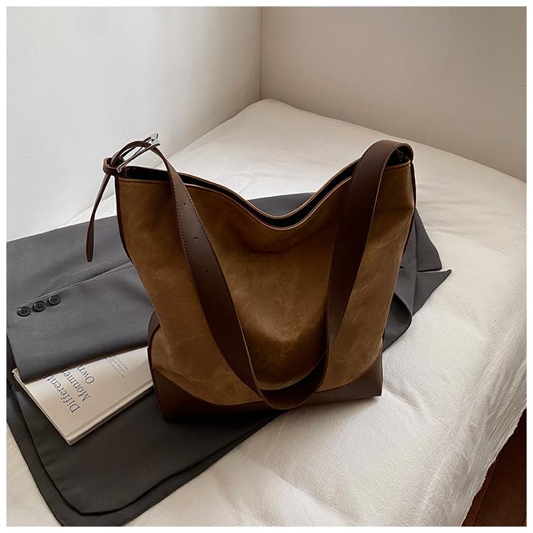 Large Capacity Casual New 2025 Summer Simple PU Texture Retro New Fashion Single Shoulder Tote Bag Women's Bag