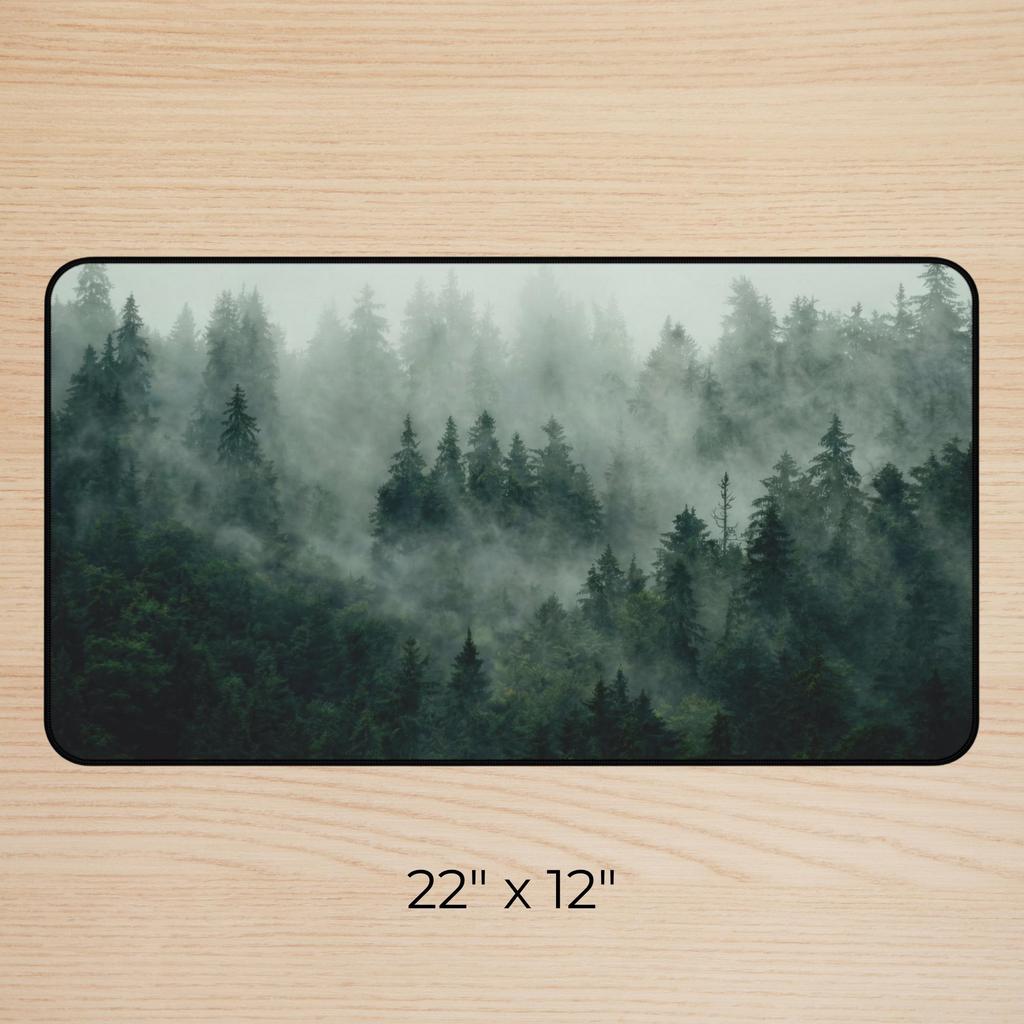 Foggy Forest Woods Nature Landscape Desk Mat Mousepad Mouse Office Accessories Mouse Pad Desk Mats Decor Mouse Mat Carpet