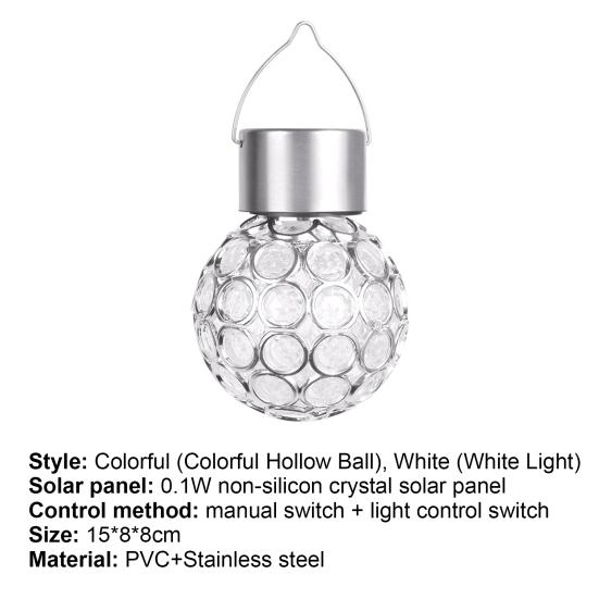 Lichtlaterne zum Aufhängen, wasserdicht, PVC, hohl, runde LED-Kugelleuchte für den Garten