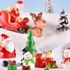 Resin Santa Sleigh Snowman Scene: Christmas Ornament & Stocking Gift
