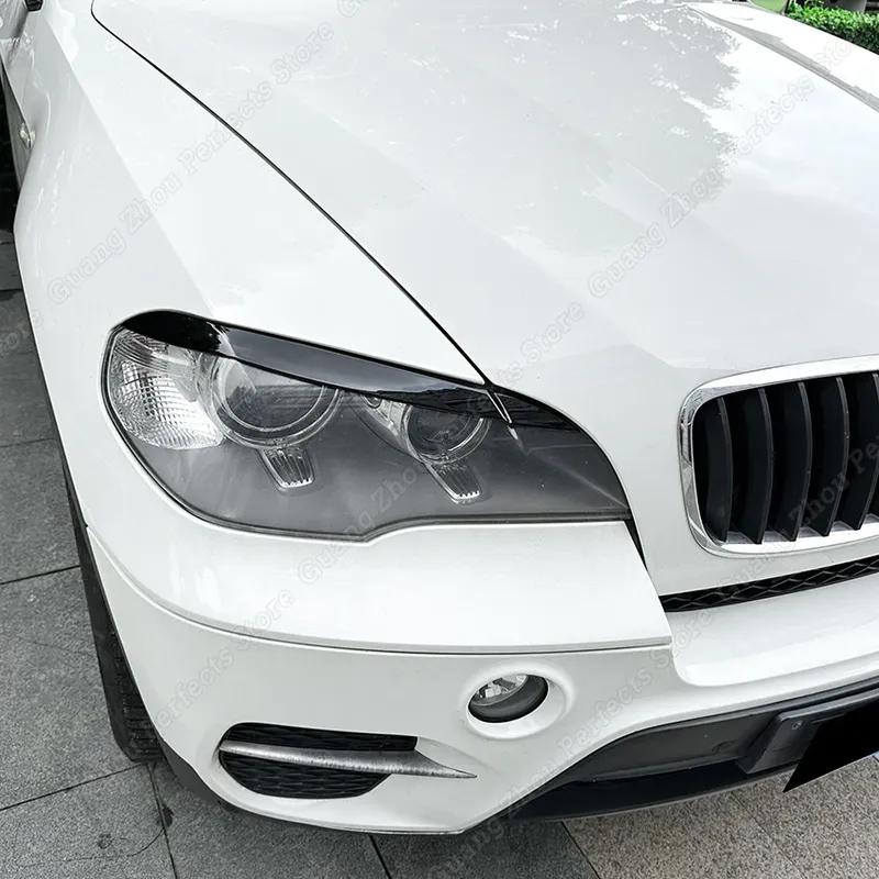 Autocollant Sourcil Paupière de Phare de Voiture pour BMW X5 E70 30d 48i 30i 35d 40d 30d 50i 35i M50d 2006-2013 Cache Lampe Garniture Kits Carrosserie