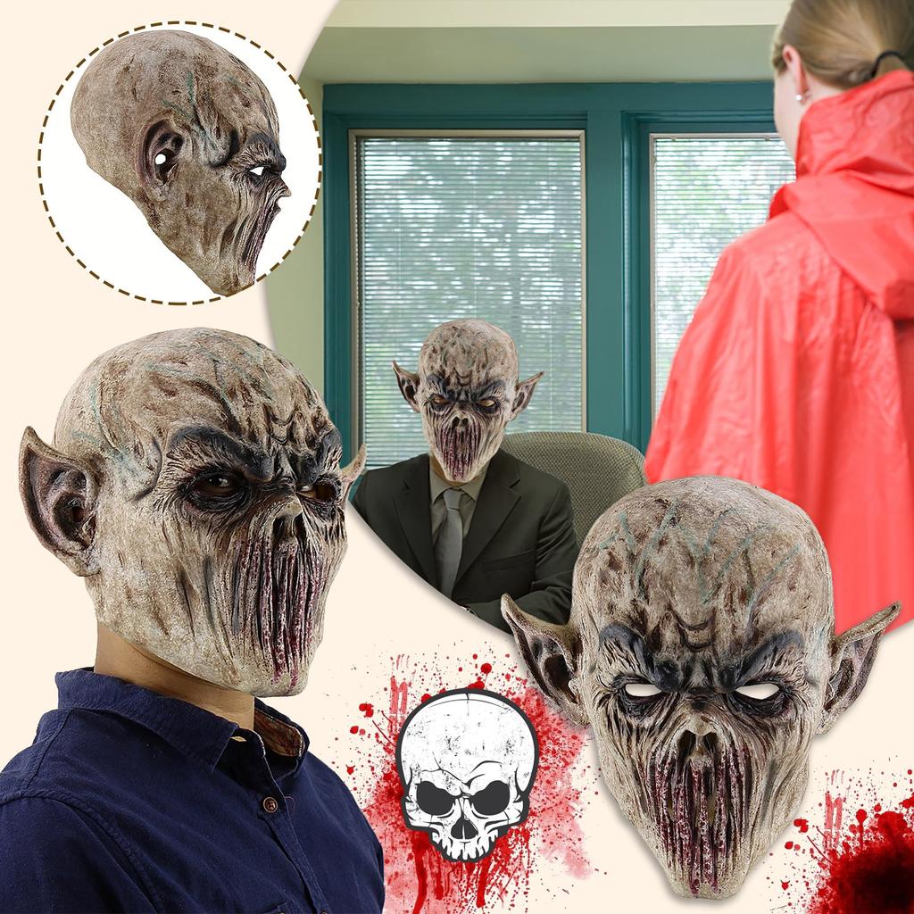 Scary Halloween Mask Terror  Devil Mask Scary Biochemical Alien Caps Mask
