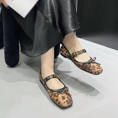 Damen Bequeme Ballerinas Designer Frühling Mode Eckige Zehenpartie Bequeme Weiche Sohle Flache Schuhe