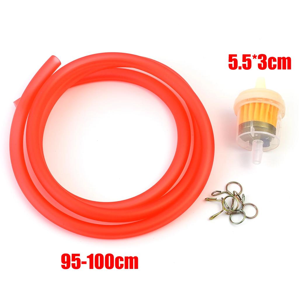 Motorcycle Inline Fuel Filter with Rubber Hose Replacement for Motorcycle Fuel System Cleaner Scooter Dirt Bike ATV Fuel Filter