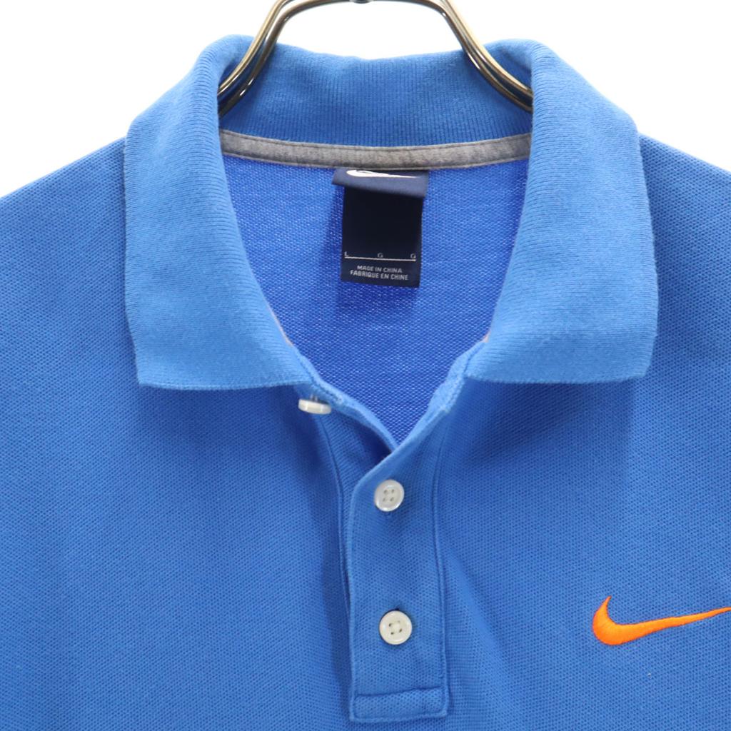 NIKE Short sleeve Polo shirt L blue Men's Used