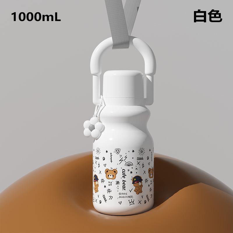 Stylish large-capacity portable thermos cup, straw thermos cup cup