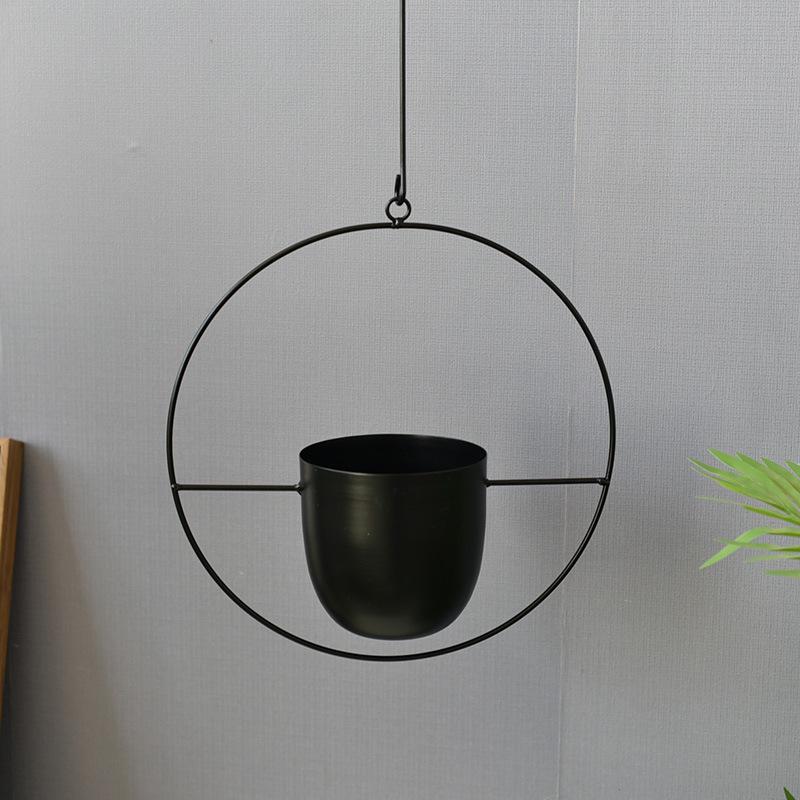 Iron Hanging Flower Pot for Hydroponic and Succulent Plants, European Garden Decoration
