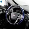 Auto-Lenkrad-Dekor Griffschutz Abdeckung Zierleiste Passend für Cadillac XTS XT4 XT5 XT6 2015 - Kohlefaser-Optik Zubehör