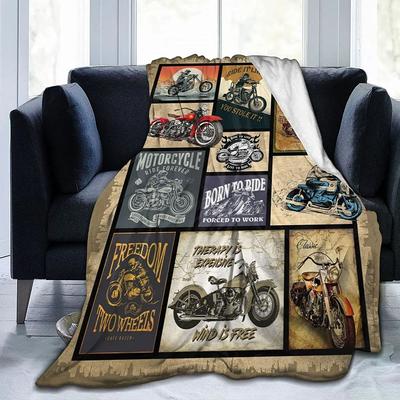 Cadeaux Moto 3D pour Hommes et Femmes Plaid à Jeter pour Canapé Sofa Lit Plaid Polaire Doux et Confortable Literie pour Chambre