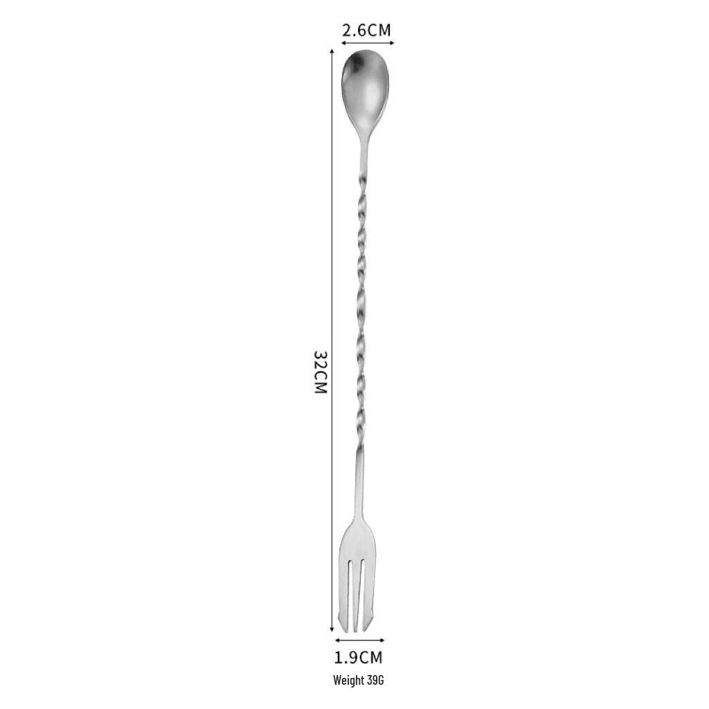 304 Stainless Steel Double-Headed Spiral Bar Spoon with Long Handle