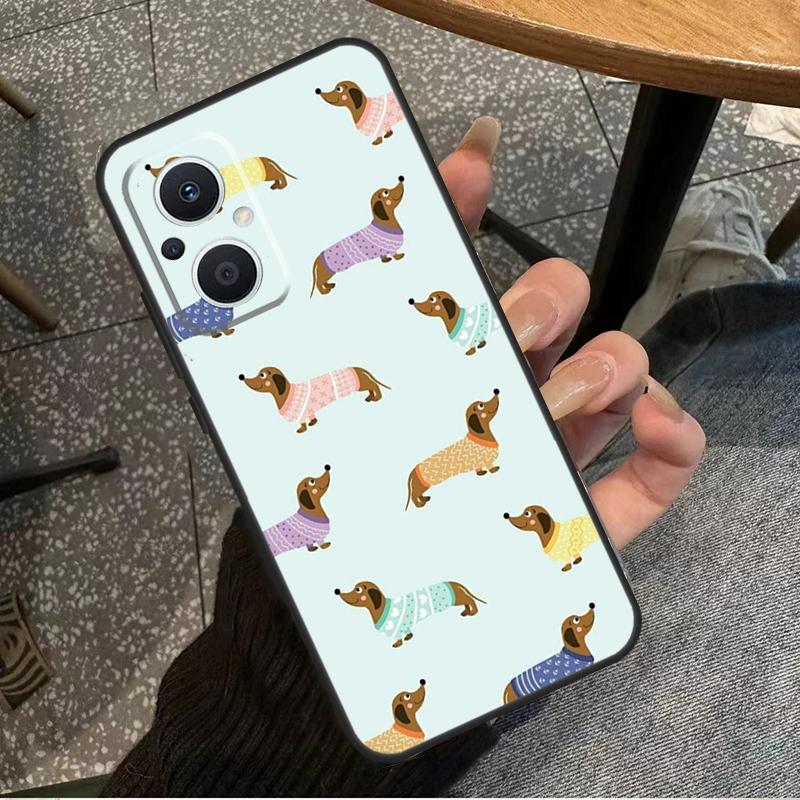 Süßer Dackel Hund Heiß für OPPO Reno 14F 13F 12F 11F 10 11 12 13 14 Pro 7 8 Lite 8T OPPO Find X5 X6 X8 X9 Pro Hülle