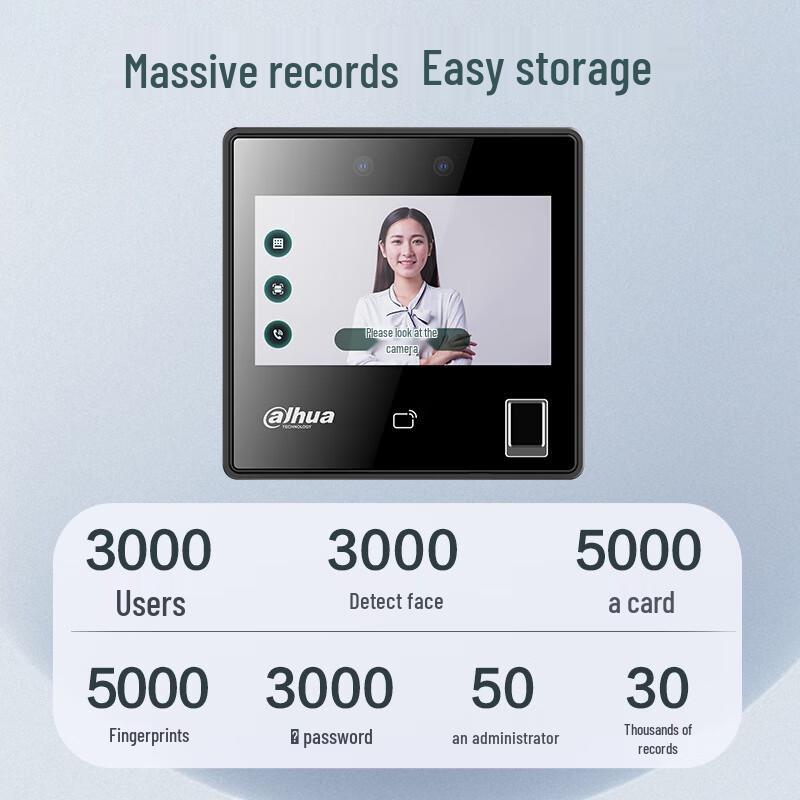 Dahua Smart Face Recognition Access Control & Attendance Terminal CN plug (adapter included)
