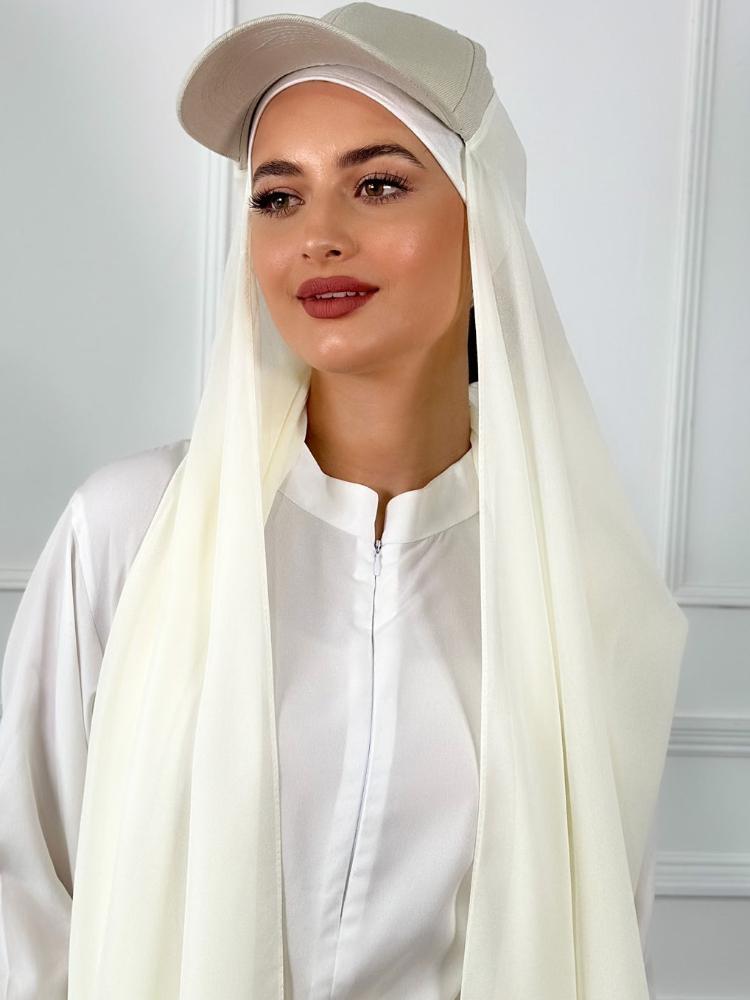 New Colors Chiffon Hijab With Base Ball Cap Summer Sports Cap With Chiffon Hijabs Ready To Wear Instant Chiffon Sport Hijabs