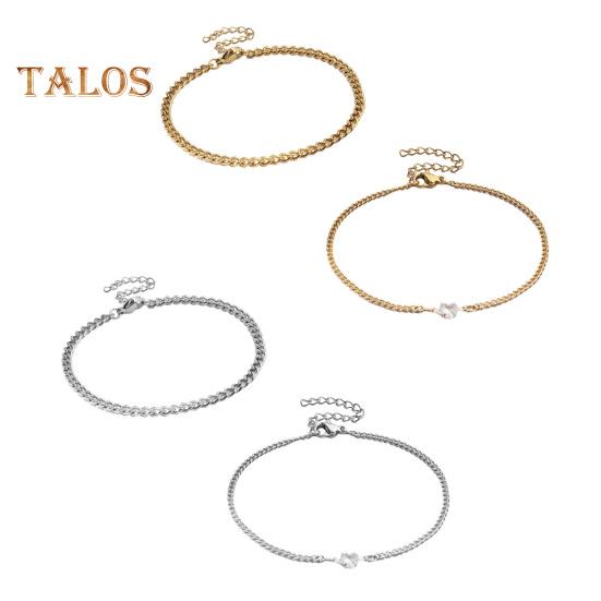 2Pcs Women Charm Bracelet Shiny Rhinestone Inlaid Adjustable Fit Wristband Anniversary Birthday Jewelry Gift