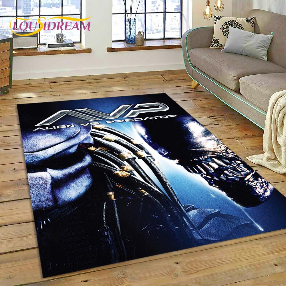 AVP Alien Vs. Tappeto Tappeto 3D Gioco del Predatore per Casa Soggiorno Camera da Letto Divano Zerbino Decorazione, Tappeto per Area Bambini Tappetino Antiscivolo Regalo