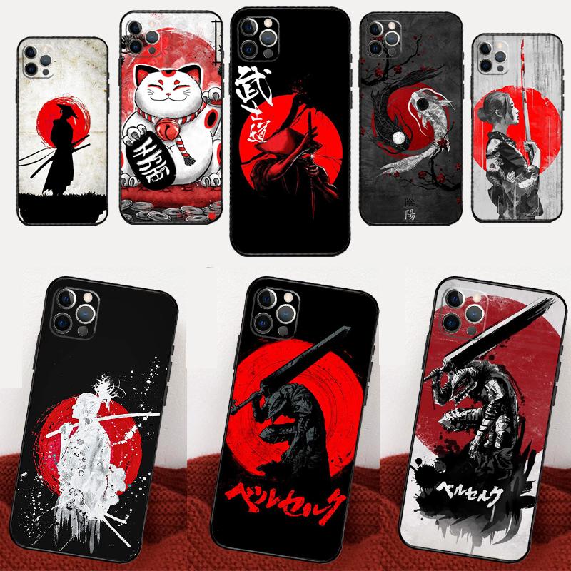 Red Sun Japanese Anime Phone Case For Samsung Galaxy S25 Ultra S21 S22 S23 S24 Ultra S9 S10 Plus S24 S25 FE Cover