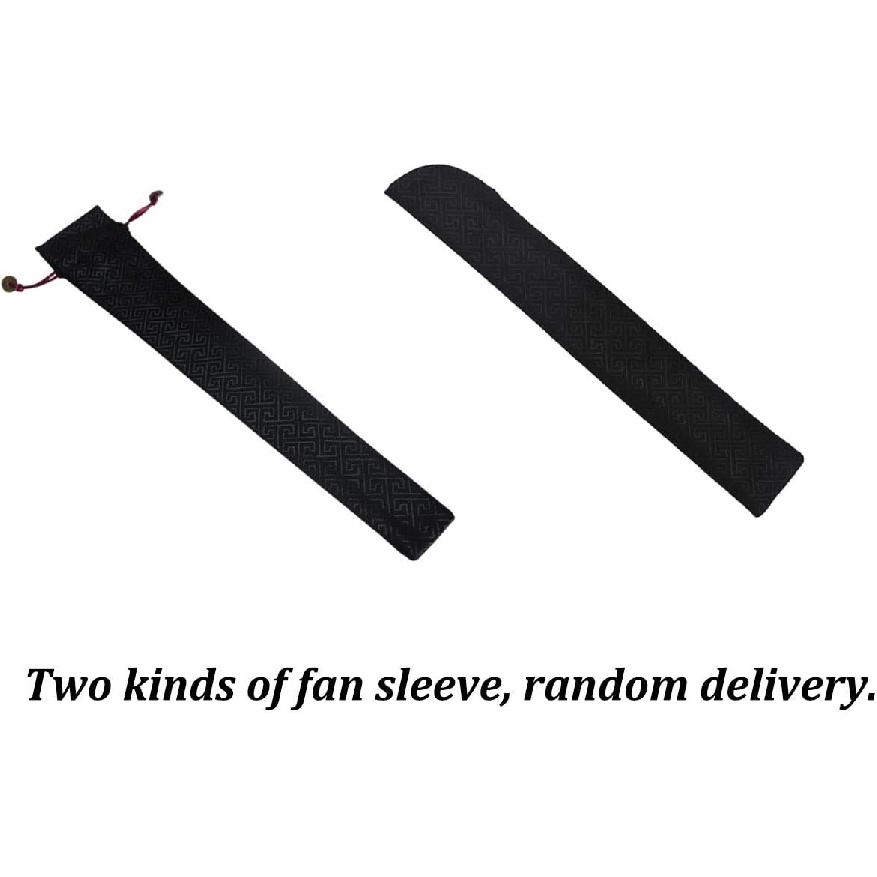 Large Folding Fan with Chinese Traditional Painting,Bamboo Fabric Hand Fans,with a Fabric Sleeve, for Performance,Decorations and Gifts,13inch