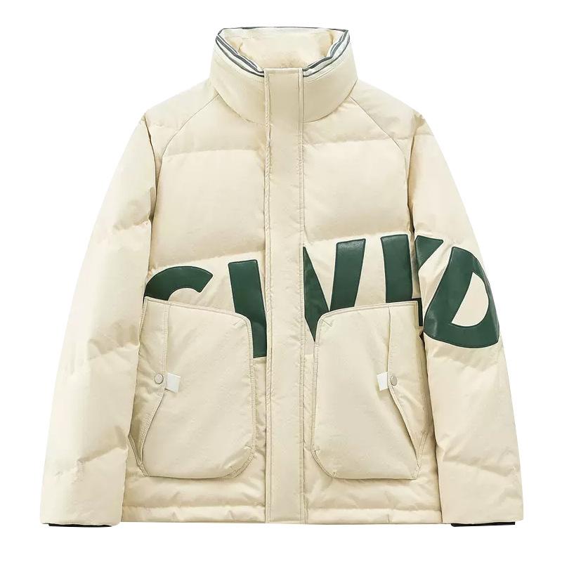 Winter Down Jacket Men's Thickened Youth Warm Letter Short Winter Coat