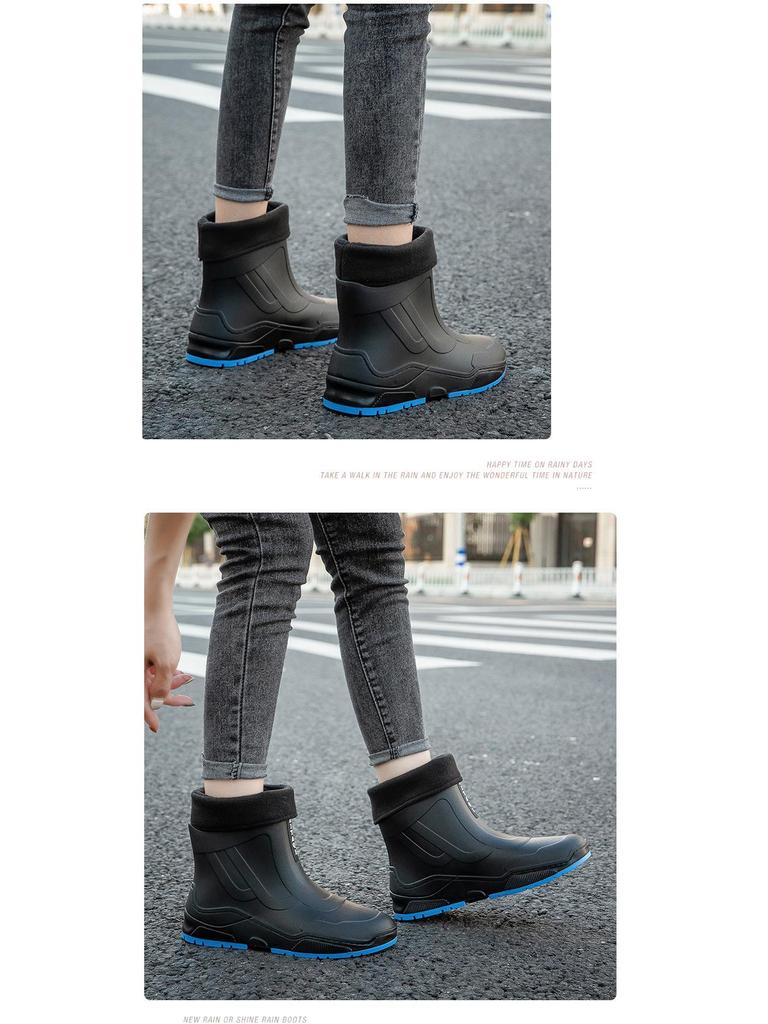 Stylish Women's Transparent Non-Slip Rain Boots - Short Rubber Jelly Shoes