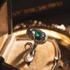 Green Zircon Retroinspired Snake Ring For Women With Stylish Copper Material And Adjustable Geometric Fit