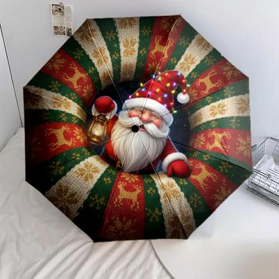 1 PC Automatic Folding Umbrella - Cartoon Pattern, Portable & Foldable Design with 8 Ribs, Christmas Birthday Gifts