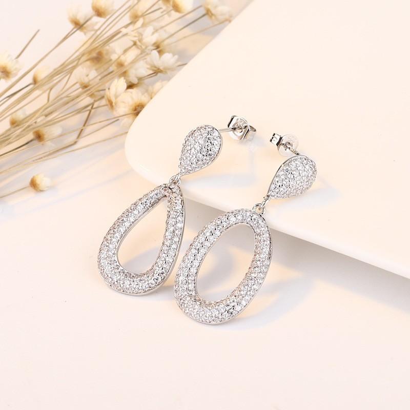 

Серьги-капельки с микроинкрустацией, Серьги высокого класса, Преувеличенные серьги для женщин, Серьги с бриллиантами