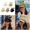 Girls Beret Subculture Rabbits Ear Painter Hat Artist Hat Gift for Halloween Rabbits Ear Decorated for Holiday
