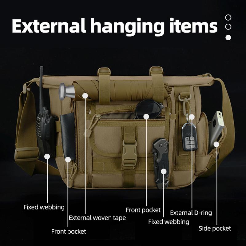 Men Camouflage Shoulder Bag Tactical Fishing Camping Tote Trekking Climbing Bags Large Multi-Pocket Travel Laptop Messenger Pack