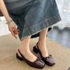 Sandals Women's 2025 New Style Toe Open-top Buckle High Heels with French Bow Comfortable Fashionable Shoes