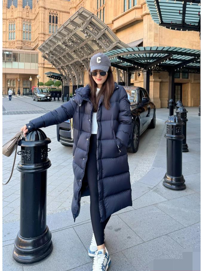 Mengjia Hannoveraner Unisex Matt Lange Daunenjacke mit Kapuze