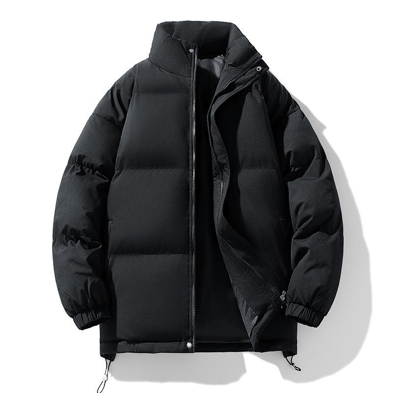 Couple Down Cotton Jacket Men's Winter Loose Casual Versatile Hooded Bread Jacket Thickened Warm Cotton Coat Men