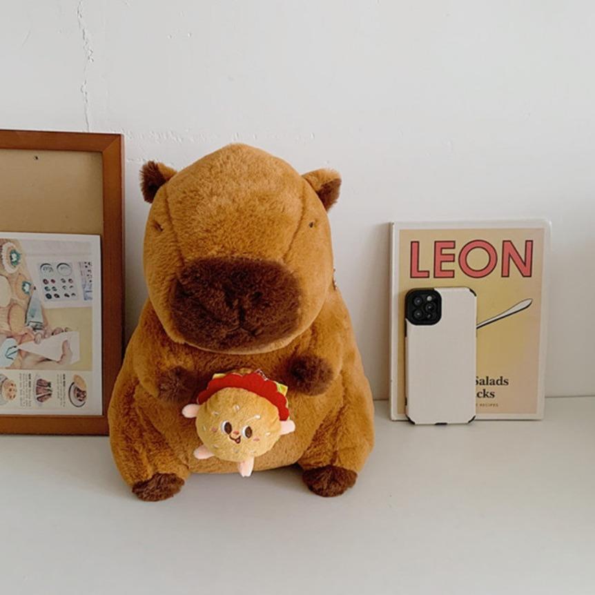 Plush Capybara Backpack Hamburg Doll Fur Bag Popular Kawaii Handbags  School