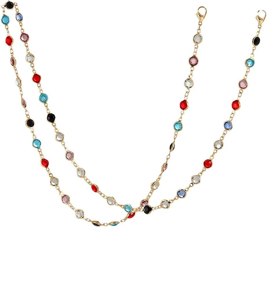 

Стеклянная цепочка ручной работы Цепочка для очков One Size золотой