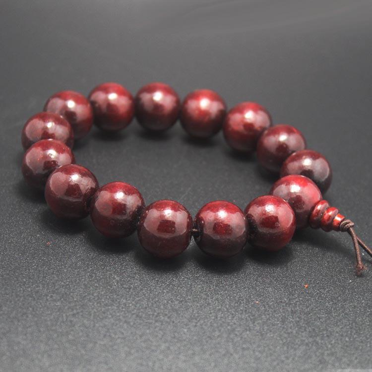 2cm Red Sandalwood Buddha Beads Bracelet - Gift Wooden Rosary